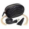 TJEtrade - Riñonera de piel impermeable para mujer, Negro, Una