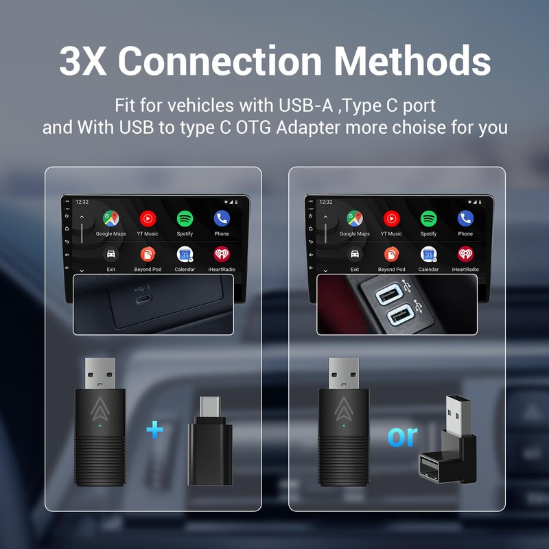 Dilxyuy Mini Android Auto Wireless Adapter, Wireless Android Auto Adapter
