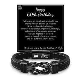 GBTBYS 60th Birthday Gifts for Men, 60 Year Old Birthday Bracelet Decorations Him Son Husband Boyfriend Dad Brother Uncle