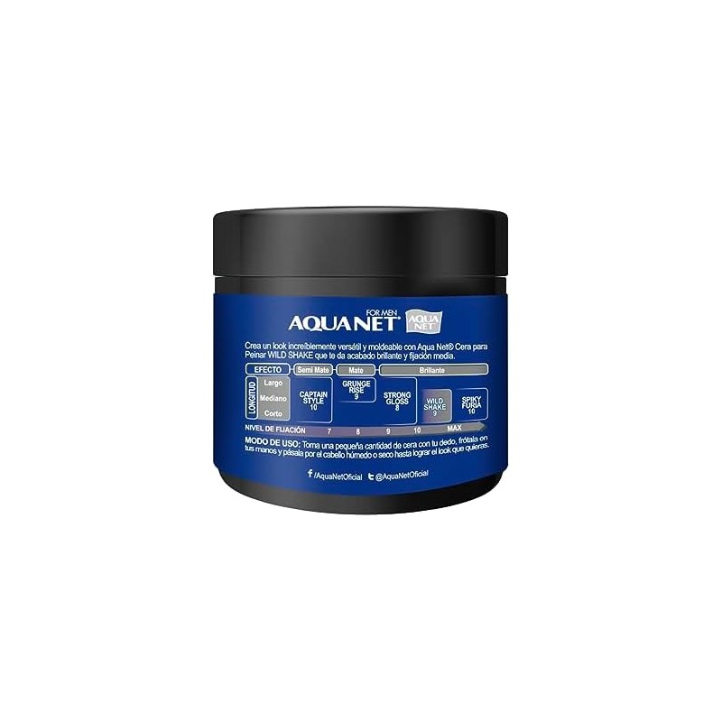 Aqua Net Cera para Peinar Wild, 90 g