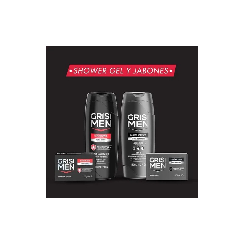 Jabón Líquido Corporal Grisi Men Carbón Activado 450ml