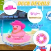 Car Rubber Duck Car Ornaments with Pink Cow-boy Hat,Squeaky Duck