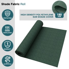 ECOOPTS 8'x15' Sun Shade Roll, Sun Shade UV Blockage Cover for Outdoor Backyard Patio Pergola Greenhouse Plants (Green)
