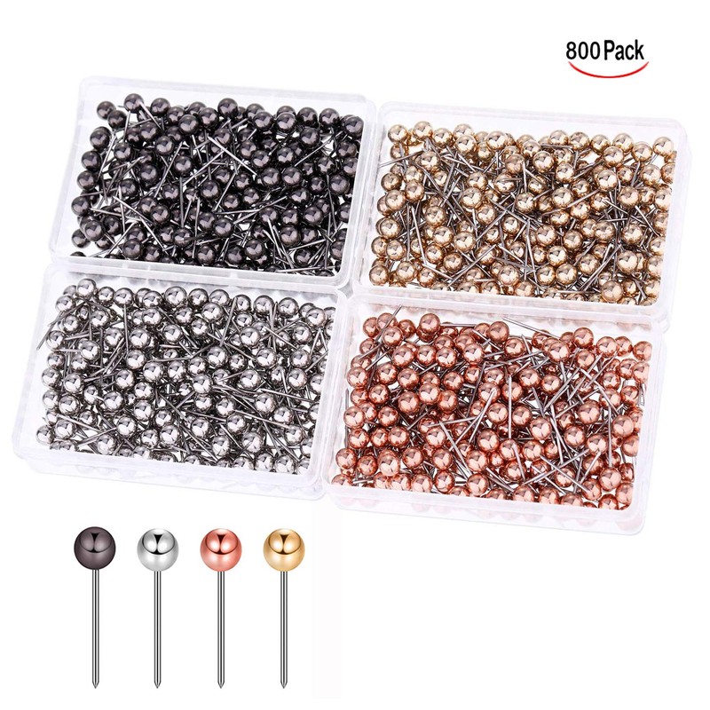 iwobi Pack of 800 Card Nail Plastic Head Push Pins