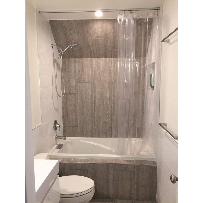 Ceiling Curtain Track Set with Wheeled Carriers and Hooks (10'