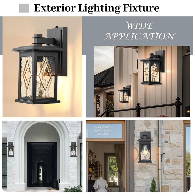 NAXTTII Exterior Lighting Fixtures Black Outdoor Porch Lights Wall Mount