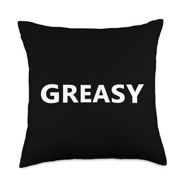 Funny Mechanic Gifts Greasy Meme Funny Grease Rag for Car Boat Motor Mechanic Throw Pillow, 18x18, Multicolor