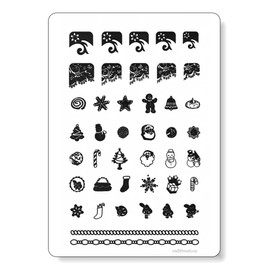 Big-Size Stamping Stencil nfxmas04 - Christmas Xmas with Ice Crystal, French, Gingerbread Man etc.