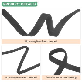 M METERXITY Double Fold Bias Tape 1/2 Inch 25 Yards Cotton Bias Binding Tape Bulk Double Fold Bias Tape for Sewing/Seaming Hemming/Binding//Quilting/DIY Craft [Black]