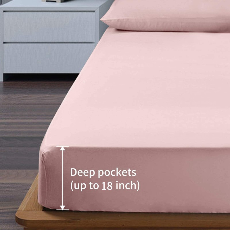 EaseHome Pink Bed Sheets Set Twin Size -Girls Twin Size