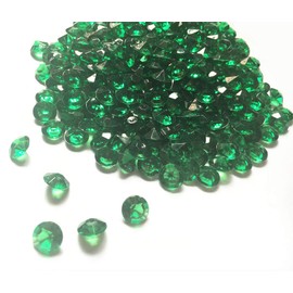 10mm Acrylic Color Faux Round Diamond Crystals Treasure Gems for Table Scatters, Vase Fillers, Event, Wedding, Arts & Crafts (1000 pcs Emerald Green)