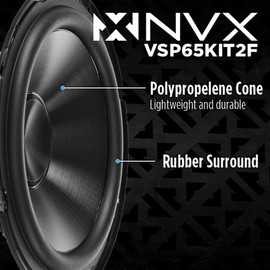 NVX® VSP65KIT2F 6.5" Premium Car Speakers, 375W each side(750W per set), 250W RMS, 2-Ohm 2-Way Component System w/ 1" Silk Dome Tweeters & Passive X-Overs, Easy to Install in Cars/Trucks/Doors (Pair)