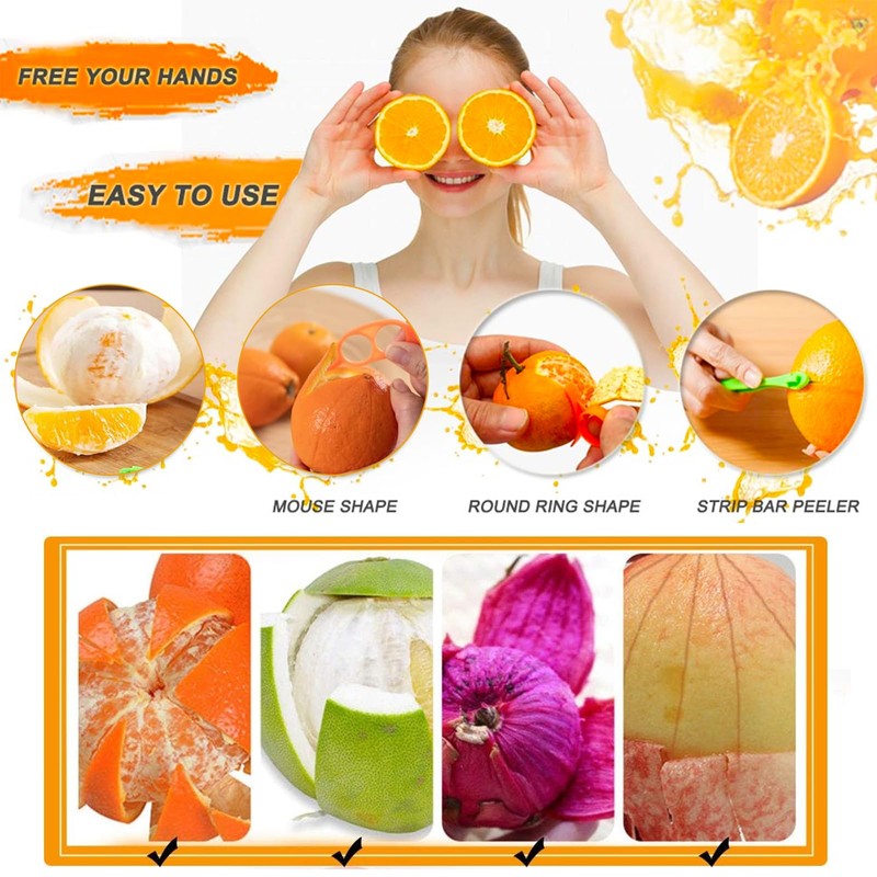 Eowppue 9 Pcs Orange Peeler Tools Multifunctional Creative Make Juicy