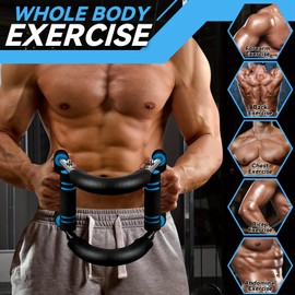 Twister Arm Trainer & Chest Expander - Adjustable Strength (40-100lb) for Upper Body Workout, Arm & Chest Muscle Trainer with Detachable Design (Blue)