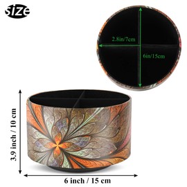 Czzmy Round Pen Holder, Leather, 360° Rotatable, Remote Control Holder, Rotating Bedside Table, TV Remote Control, Desk Organiser for Pens, Office Supplies, Storage Box (1 Orange Blossom)