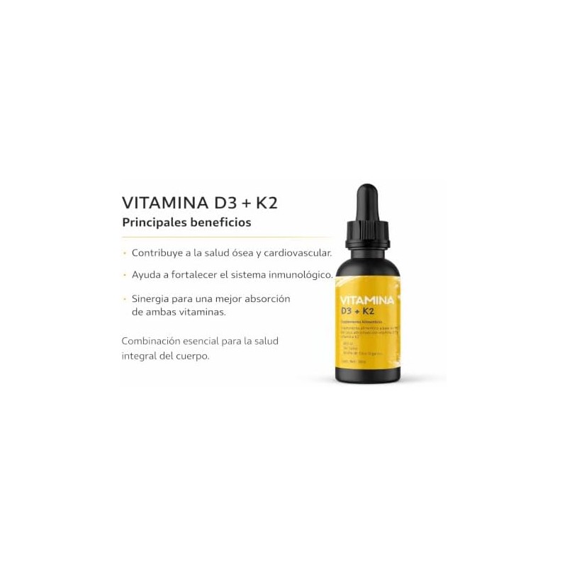 W?de Vitamina D3 + K2 en Gotas 30ml, Suplemento Diario,