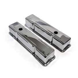 Speedmaster PCE314.1002.01 Compatible with Chevy SBC 350 Chrome Steel Valve Covers - Tall w/Hole