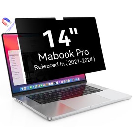 Magnetic Privacy Screen Protector Compatible with MacBook Pro 14 Inch (2021-2024, M1, M2, M3, M4), Removable Anti Spy Blue Light Glare Laptop Privacy Filter for Mac Pro 14in