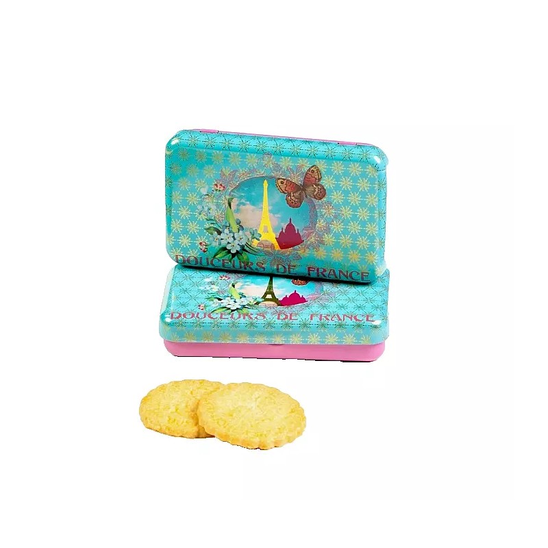 LA SABLESIENNE, SET OF 2, 'PARIS BLEU' FRENCH SHORTBREAD MINI