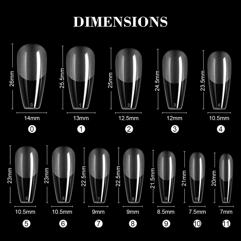 Saviland Nail Tips Ultra Thin 240pcs Clear Nail Tips Medium