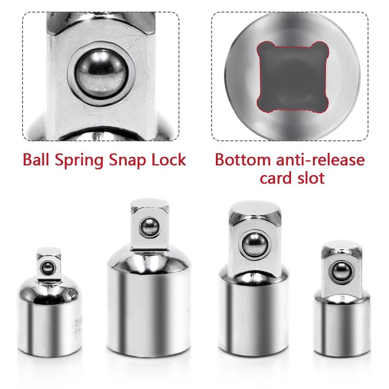 lyualma 4 Piece Socket Adapter Socket Adapter Set, 1/2 to