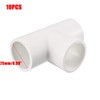 TOP-VIGOR 10pcs 25mm Slip Tee PVC Pipe Fitting, T-Shaped Coupling