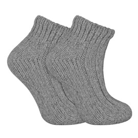 sock snob Damen Winter Bunt Gestrickt Kurz Norweger Style Wollsocken (37/42, 05 Grey)