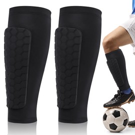 QMLING 1 Pair of Shin Pads for Football, Shin Pads with Honeycomb Pads, Anti-Collision Shin Pads Socks, Breathable Shinpad Sleeves for Men, Women and Teenagers (M)