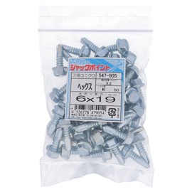 Osato Drill Screws, Hex, 0.2 inch (6 mm) x Length 0.7 inch (19 mm), Pack of 50 (545-284)