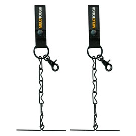 MELOTOUGH Tape Thong for Tool Belt Waist Electricians Tape Holder Chain with Keyring and trigger snap hook Balck color 2 pack