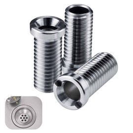 Pack of 3 Stainless Steel Hollow Screws M12 x 30 mm, Screws for Strainer Basket Valves, 30 mm Sink Accessories, Suitable for Kitchen Sinks and Strainer Basket Sinks, Silver