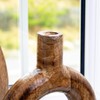 Round Donut Vase Mango Wood Rustic Country Flower Bud Decorative