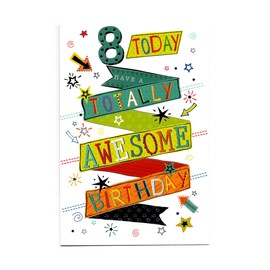 Birthday Card for Eight (8) 8th Year Old Boy - Free Post (UK) NATDS6156