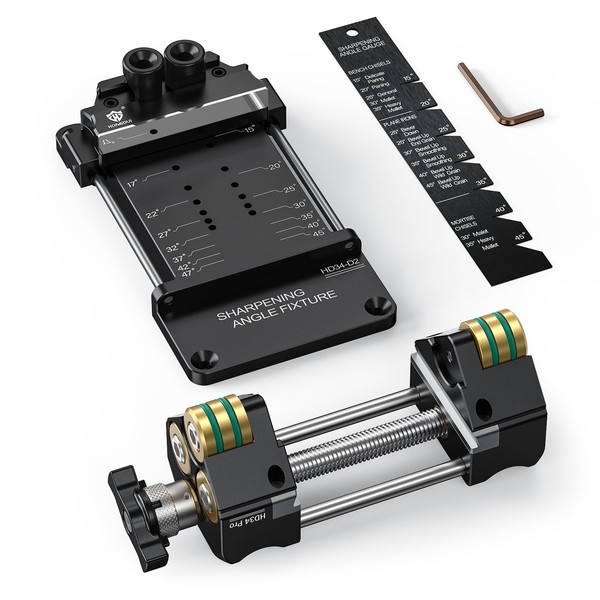 HONGDUI Chisel Sharpening Kit with Honing Guide, Adjustable Angle Gauge