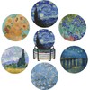 Absorbent Ceramic Coasters for Drinks with Cork Base Art Coasters