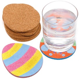 Baker Ross Easter Egg Cork Coasters, Class Pack, Pack of 30, Easter Crafts for Kids (AX749)