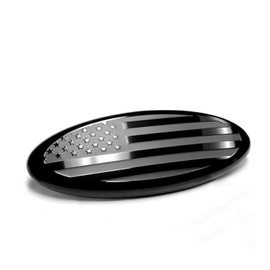 Ysbxitu 1PCS 5.7inch Tailgate Car Emblem,American Flag Front Grille Emblem Fit for Ford F-150/F-250/ F-350 Edge Explorer Expedition Ranger Oval Emblem Badge Emblem Overlay Replacement (Black