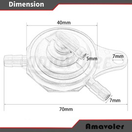 Amavoler 2 Pcs Fuel Petcock Gy6 50cc 150cc Vacuum Fuel Pump 3 Way Fit for Roketa Sunl Taotao Chinese ATV Scooter,Great Replacement Accessories for Your Bike.（2 Pcs）