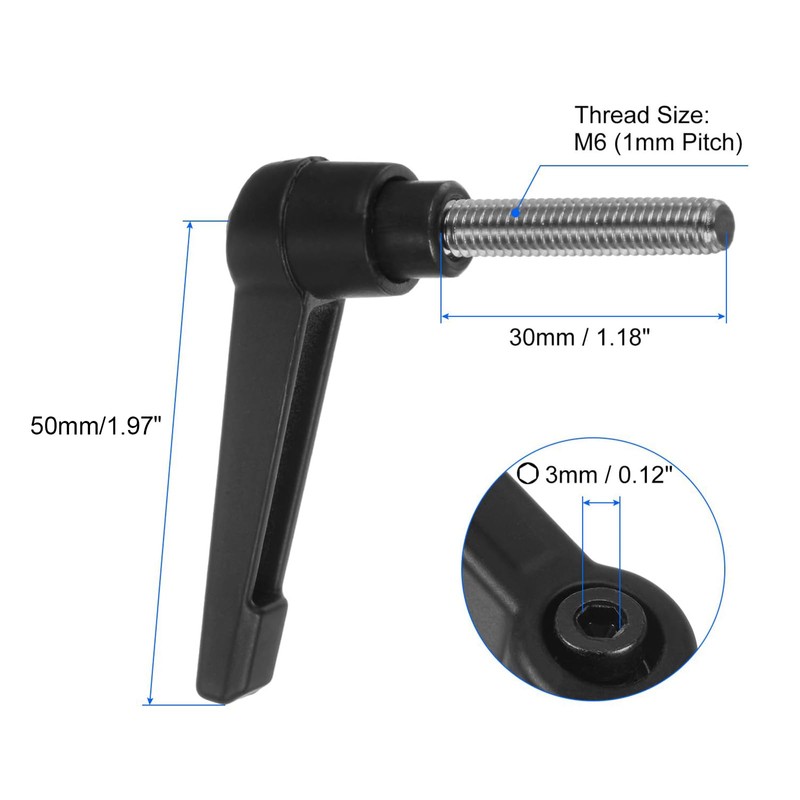 TA-VIGOR 2Pcs Adjustable Clamping Lever Handles, M6 x 30mm Locking