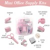 8 Pack Mini Office Supply Kit Portable Case with Scissors,Tape