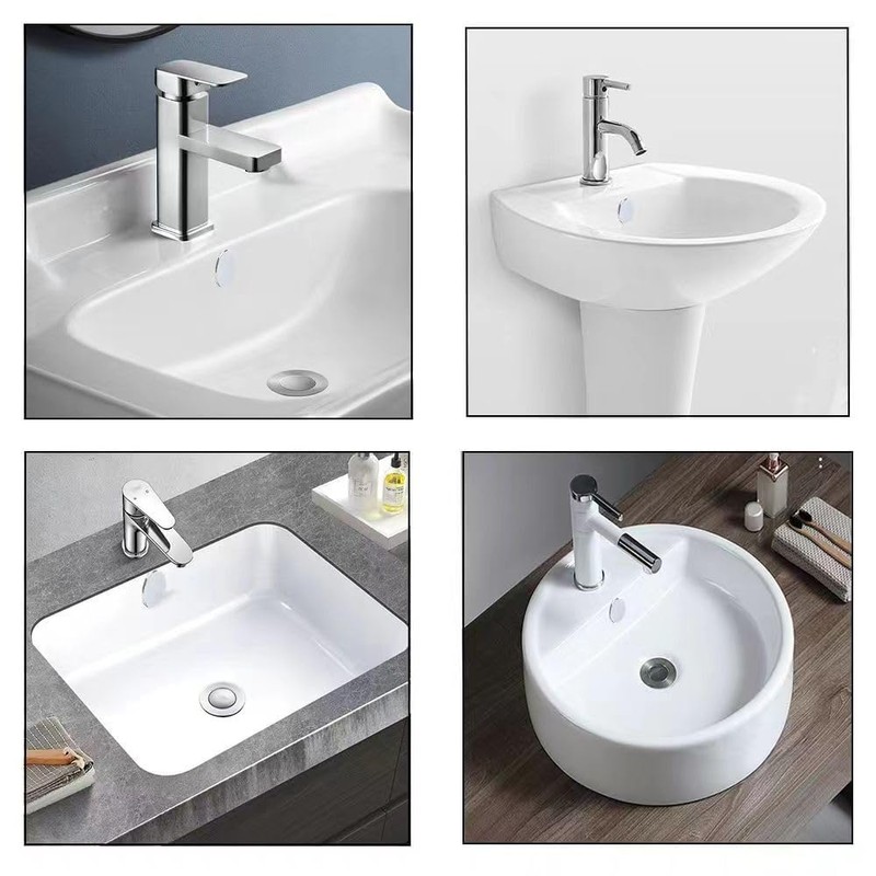 Sink Overflow Cover, Pack of 4 Sink Overflow Rings, Round