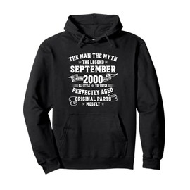 25 Year Old Birthday Gifts For Men September 2000 25th Bday Pullover Hoodie