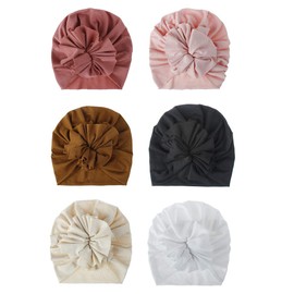 Happy Cherry 6 Pcs Baby Turban Knot Hats Newborn Infant Toddler Hospital Hat Cotton Head Wrap