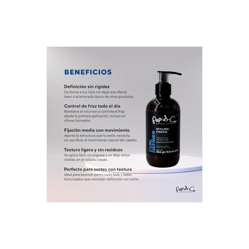 Papi & Co Curl Definer Crema de Estilizado Fijación Media