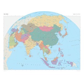 The Times Atlas: Asia (Political Features) - 36.5 x 26.75 inch Poster - Front Lamination