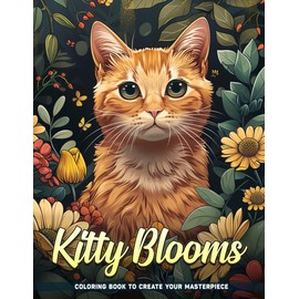  Kitty Blooms Adult Coloring Books: Kitty Blooms Adult Coloring Pages For Women Flowers For Relaxation And Anxiety Relief, Great Gifts For Women Adults