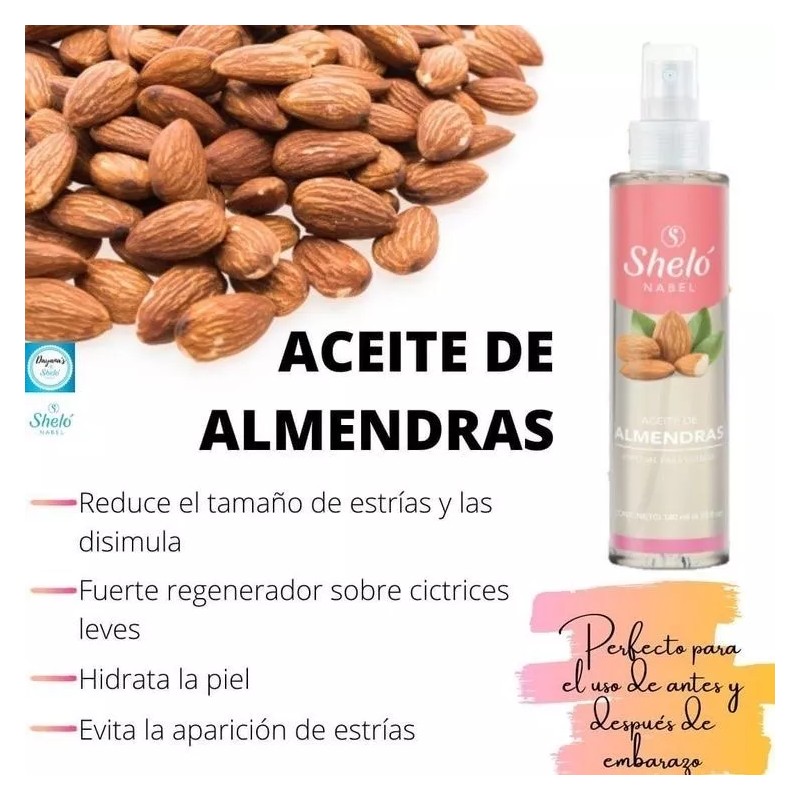 Sheló Nabel 2 Aceites De Almendras Anti Estrías, Hidrata Y