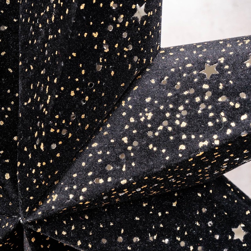 levandeo Luminous Star Black 7 Points Paper Star 60 cm