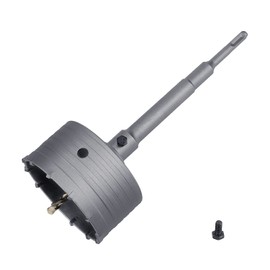 GUICGOC 120mm (4-3/4 inch) Concrete Hole Saw with 220mm SDS Plus Connecting Rod, Tungsten Carbide Teeth (7.7mm x 4mm) Cement Hole Saw for Concrete Cement Brick Wall Stone 120mm (4-3/4 inch)