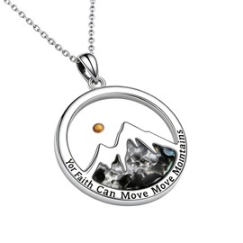 CRMAD Mustard Seed Faith Necklace for Women Your Faith Can Move Mountain Christian Jewelry Gift for Women